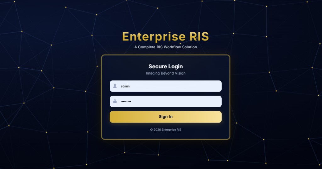 Enterprise RIS — Secure Login & Complete Workflow Solution